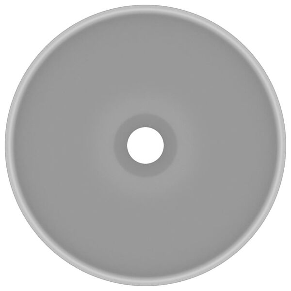 vidaXL Razko&scaron;en umivalnik okrogel mat svetlo siv 32,5x14 cm keramičen