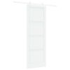 vidaXL Drsna vrata Bela 83 x 232 cm Trdna borovina