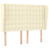 vidaXL Vzglavje z u&scaron;esi krem 147x23x118/128 cm umetno usnje