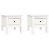 vidaXL Stranske mizice 2 kosa bele 40x40x39 cm trdna borovina