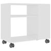 vidaXL Stranska mizica bela 70x35x60,5 cm konstruiran les