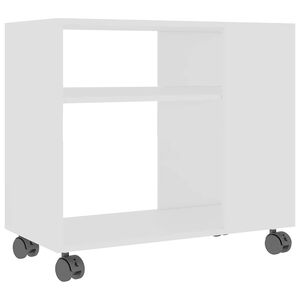 vidaXL Stranska mizica bela 70x35x60,5 cm konstruiran les