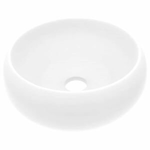 vidaXL Razko&scaron;en umivalnik okrogel mat bel 40x15 cm keramičen