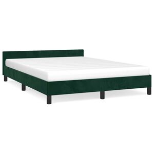 vidaXL Posteljni okvir brez vzmetnice temno zelen 140x200 cm žamet