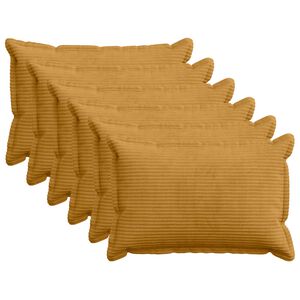 vidaXL Prevleka za blazino 6 kos HOUTEN Rumena 30 x 50 cm korduroy