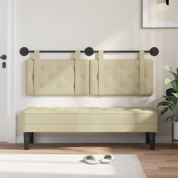 vidaXL Visoki naslon za glavo krema 130 x 55 x 5 cm Umjetno usnje