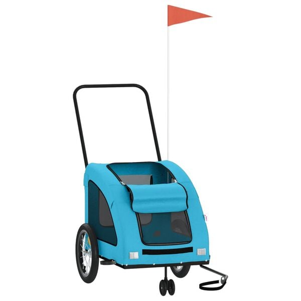 vidaXL Kolesarska prikolica za hišne ljubljenčke modra