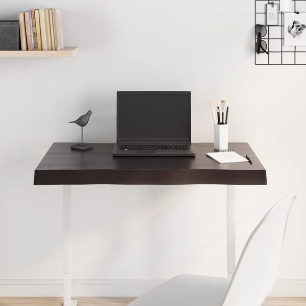 vidaXL Mizna plošča te. rjava 80x60x(2-6) cm obdelana trdna hrastovina