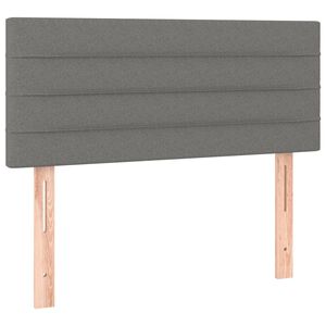 vidaXL Posteljno vzglavje temno sivo 100x5x78/88 cm blago