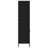vidaXL Visoka omara črna 79,5x35,5x137,5 cm inženirski les