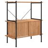 vidaXL Regal z omarico 3-nadstropen 80x40x92 cm jeklo in inž. les