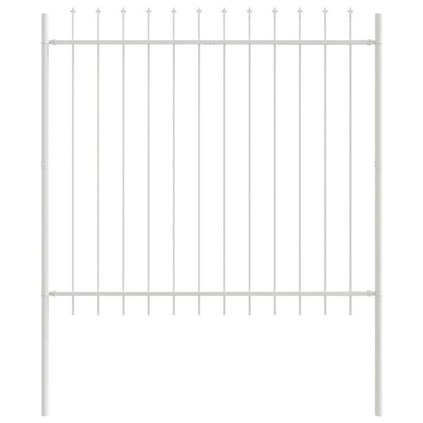 vidaXL Vrtna ograja 5 pcs Bela 8,5 x 1,5 m Pra&scaron;kasto lakirano jeklo