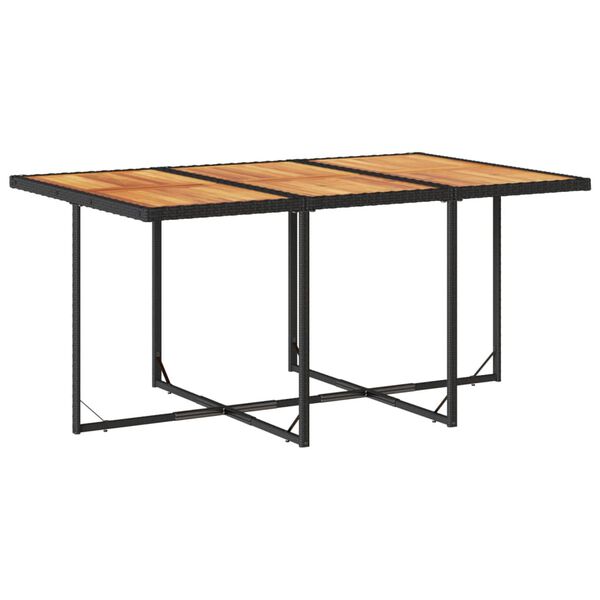 vidaXL Vrtna jedilna garnitura 11-delna z blazinami črna poli ratan