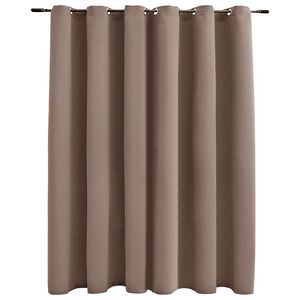 vidaXL Zatemnitvena zavesa s kovinskimi obročki taupe 290x245 cm