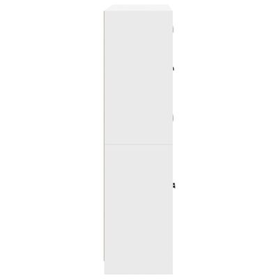 vidaXL Knjižna omara z vrati bela 136x37x142 cm inženirski les