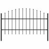 vidaXL Vrtna ograja Woerden s suličastim vrhom jeklo 170x100 cm črna