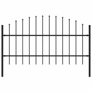 vidaXL Vrtna ograja Woerden s suličastim vrhom jeklo 170x100 cm črna