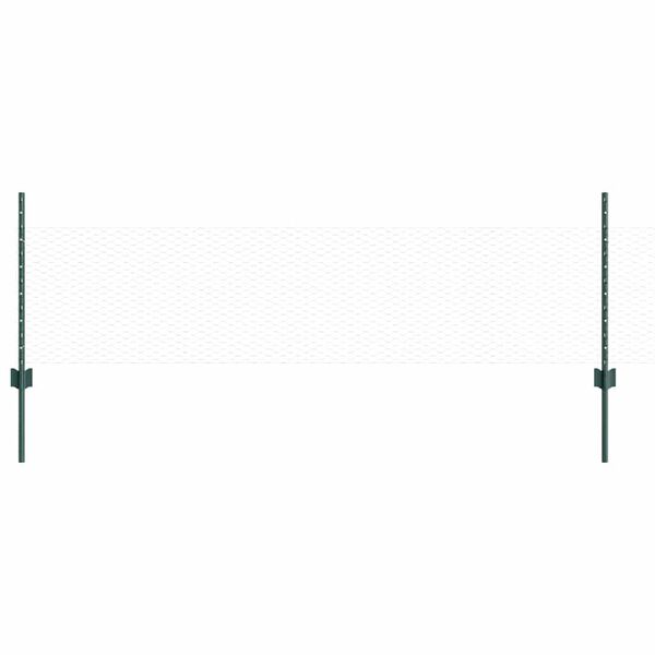 vidaXL Ograja s stebrom Zelena 0,5 x 100 m Jeklo in PVC