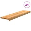 vidaXL Podloge za stopnice 4 kosi rjave 100x25x2 cm trdna hrastovina