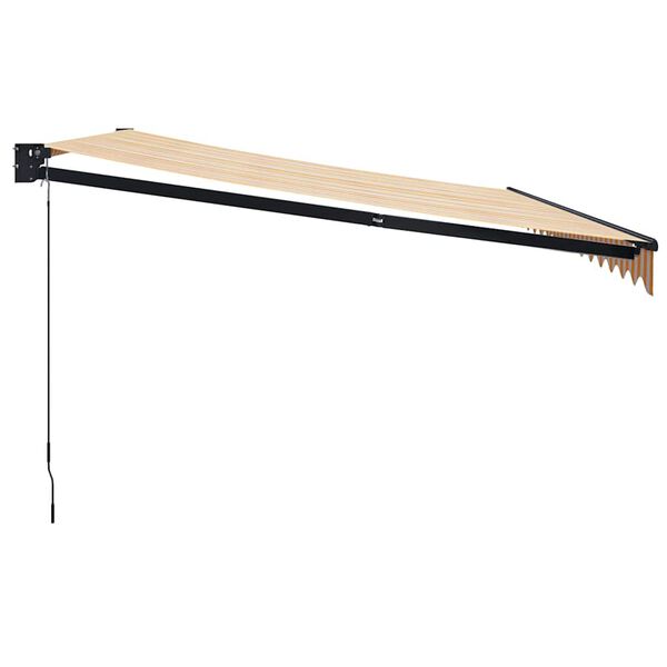 vidaXL Zložljiva tenda rumena in bela 4x3 m blago in aluminij