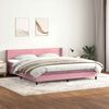 vidaXL Box Spring postelja z vzmetnico Pink 200x220 cm žamet