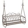 vidaXL Gugalna klop Jeklo 112 x 60 x 126,5 cm Antik rjava