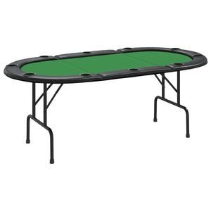 vidaXL Zložljiva poker miza za 10 igralcev zelena 207x106x76 cm