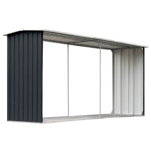 vidaXL Vrtna lopa za drva pocinkano jeklo 330x92x153 cm antracitna