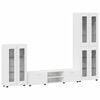 vidaXL Komplet TV omaric FLORIN 3 pcs Visok sijaj bela Konstruiran les