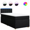 vidaXL Box spring postelja z vzmetnico črna 100x200 cm blago
