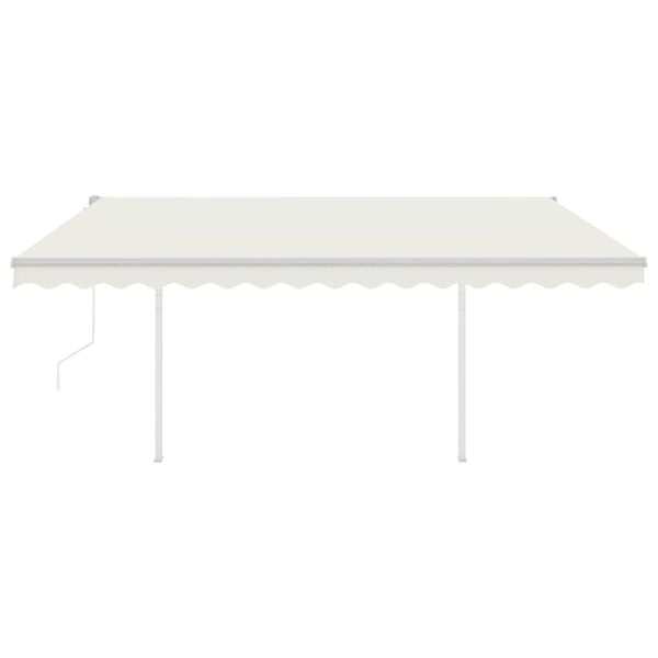 vidaXL Avtomatsko zložljiva tenda s stebrički 4x3 m krem