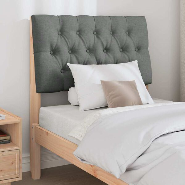 vidaXL Tapecirano vzglavje Temno siva 75 cm Masivno borovo les