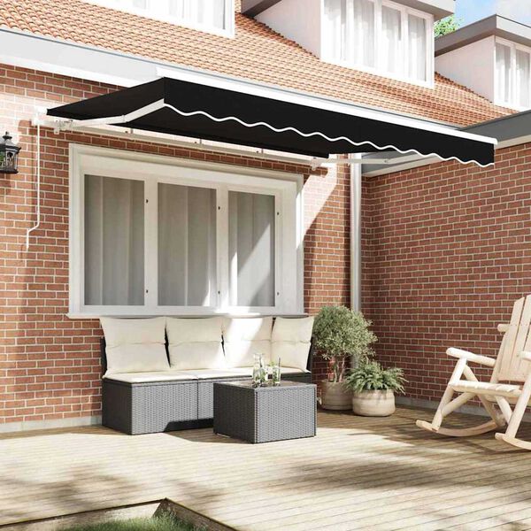 vidaXL Nadomestno platno za tendo Črna 280 x 245 cm Poliester