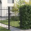 vidaXL Ograjna vrata BOXTEL enojna vrata s konico na vrhu jeklo 1x1,5 m črna