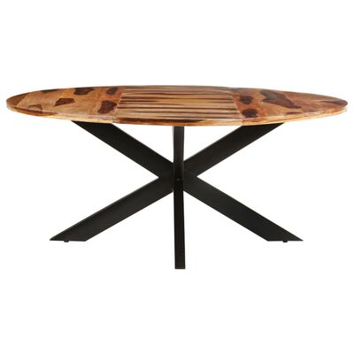 vidaXL Jedilna miza okrogla 175x75 cm akacijev les z medenim premazom