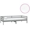 vidaXL Dnevna postelja z vzmetnico 90x200 cm siva trdna borovina