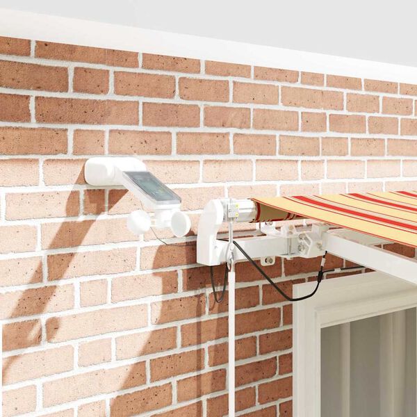 vidaXL Retraktilna tenda z LED lučmi Rumena in oranžna 300 x 250 cm