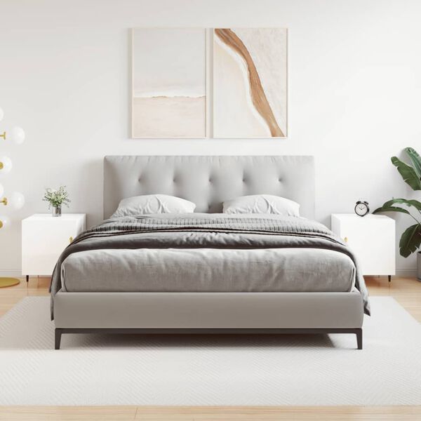 vidaXL Nočna omarica 2 kosa visok sijaj bela 40x40x50cm inženirski les