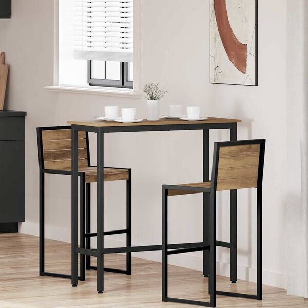 vidaXL miza Umetni hrast 100 x 40 x 100,5 cm Inženirski les in jeklo