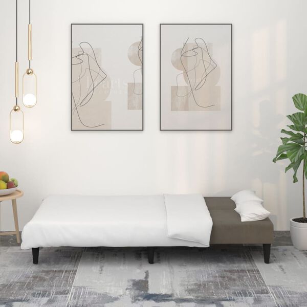 vidaXL Raztegljiv kavč dvosed temno siva tkanina iz mikrovlaken