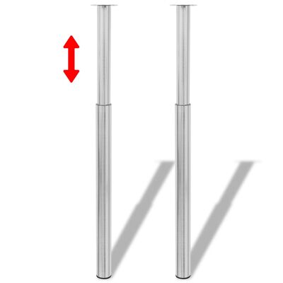vidaXL Teleskopske noge za mizo 4 kosi brušeni nikelj 710 mm-1100 mm