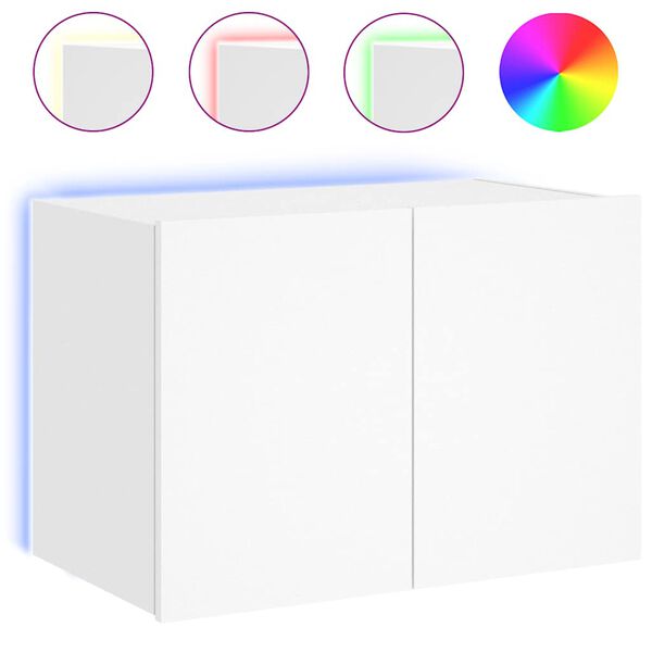 vidaXL Stenska TV omarica z LED lučkami bela 60x35x41 cm