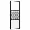 vidaXL Steklena vrata 83 x 3,5 x 201,5 cm Aluminij Črna