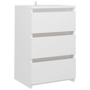 vidaXL Nočna omarica bela 40x35x62,5 cm konstruiran les
