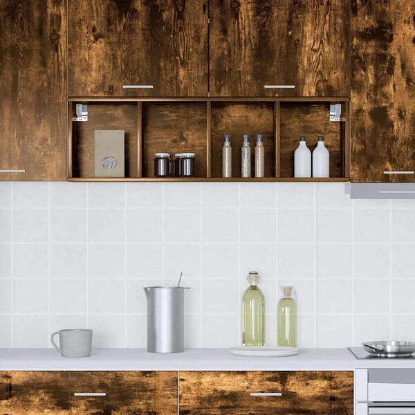 vidaXL Viseča omarica Dimljeni oreh 30 x 29,5 x 100 cm Konstruiran les