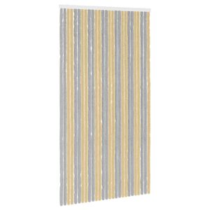 vidaXL Zaslon proti insektom Chenille Siva in bež 118 x 220 cm 100% PP