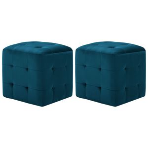 vidaXL Nočne omarice 2 kosa modre 30x30x30 cm žametno blago