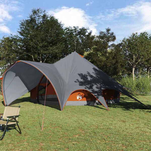 vidaXL Teepee &scaron;otor s streho Siva in oranžna 600 x 600 x 347 cm