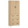 vidaXL Visoka komoda sonoma hrast 69,5x34x180 cm inženirski les
