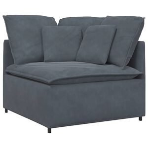 vidaXL Modularni kotni kavč z blazinami temno siv 100 cm